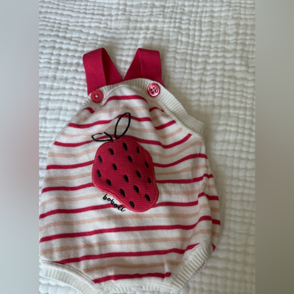 Striped Pink and White Baby Romper